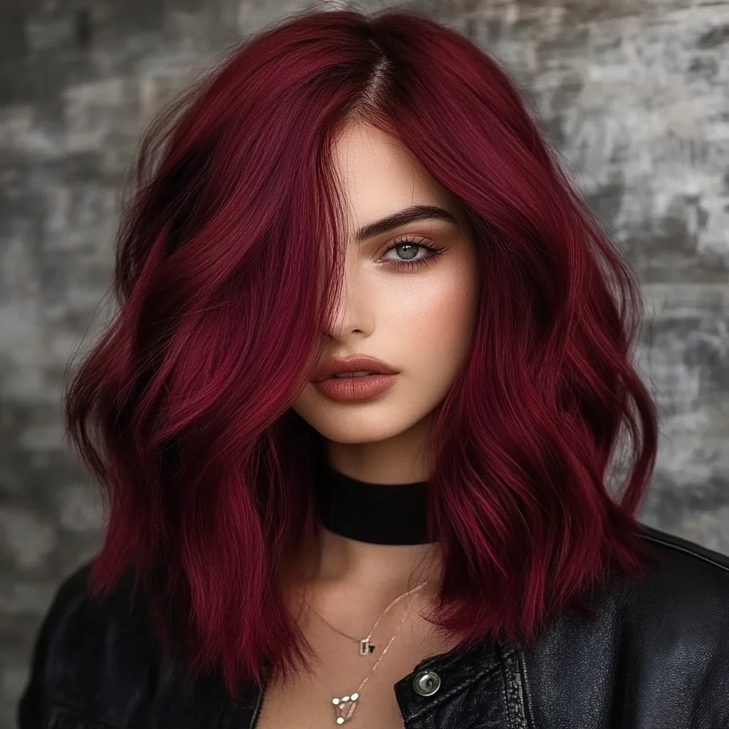 Bold and Luscious: Embrace the Edgy Charm of Deep Burgundy Waves