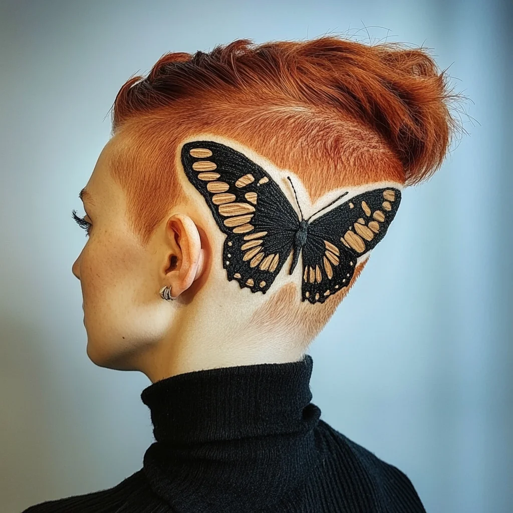 Bold Butterfly Shaved Hairstyle: Where Edgy Meets Elegance