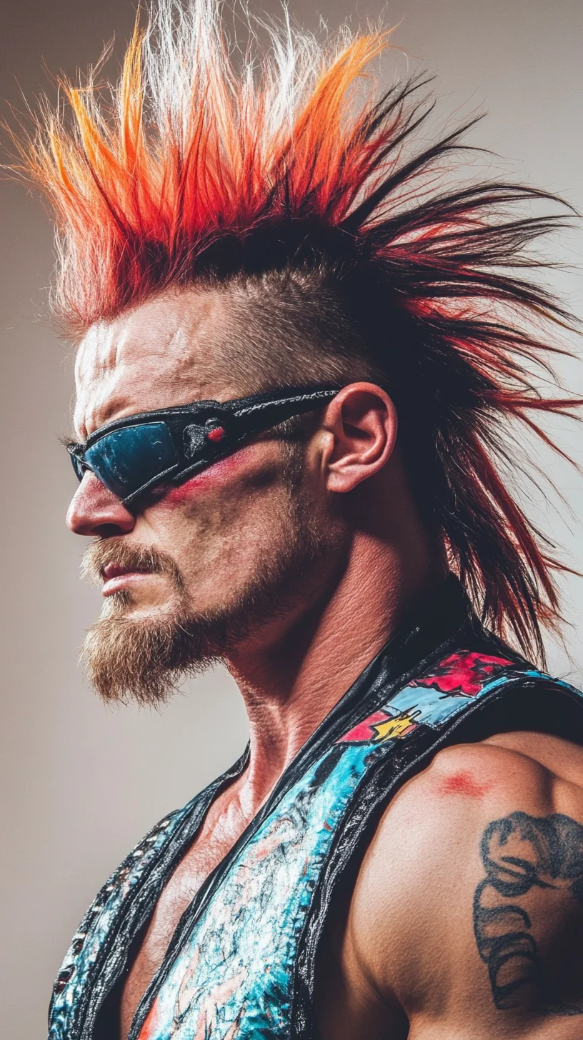 Bold Fiery Mohawk: Unleash Your Inner Rebel with Vibrant Colors!