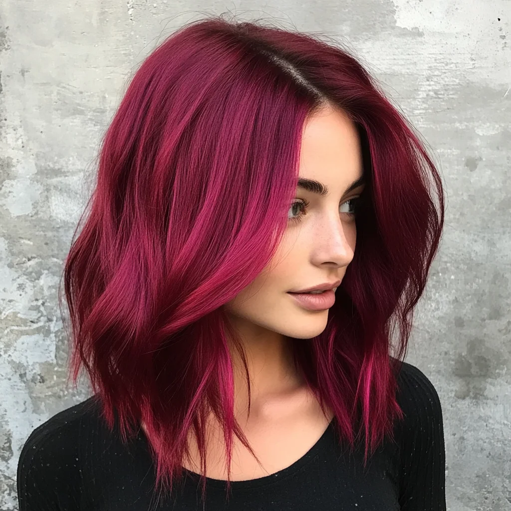 Bold Magenta Waves: A Striking Modern Style for Effortless Glam