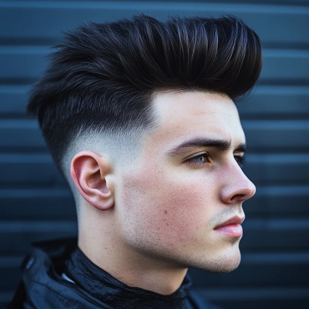 Bold Pompadour with Faded Sides: A Timeless Statement Hairstyle