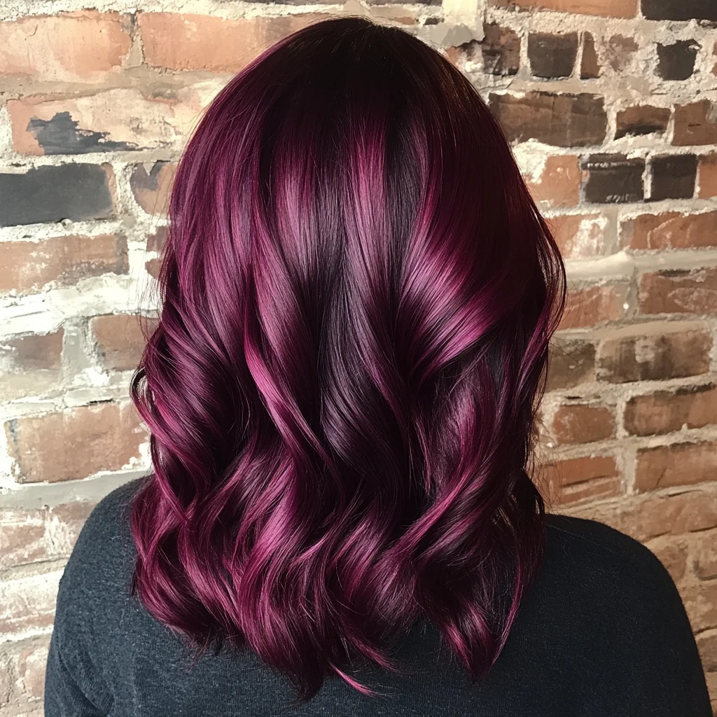 Bold Purple Ombre Waves: A Modern Twist on Classic Curls