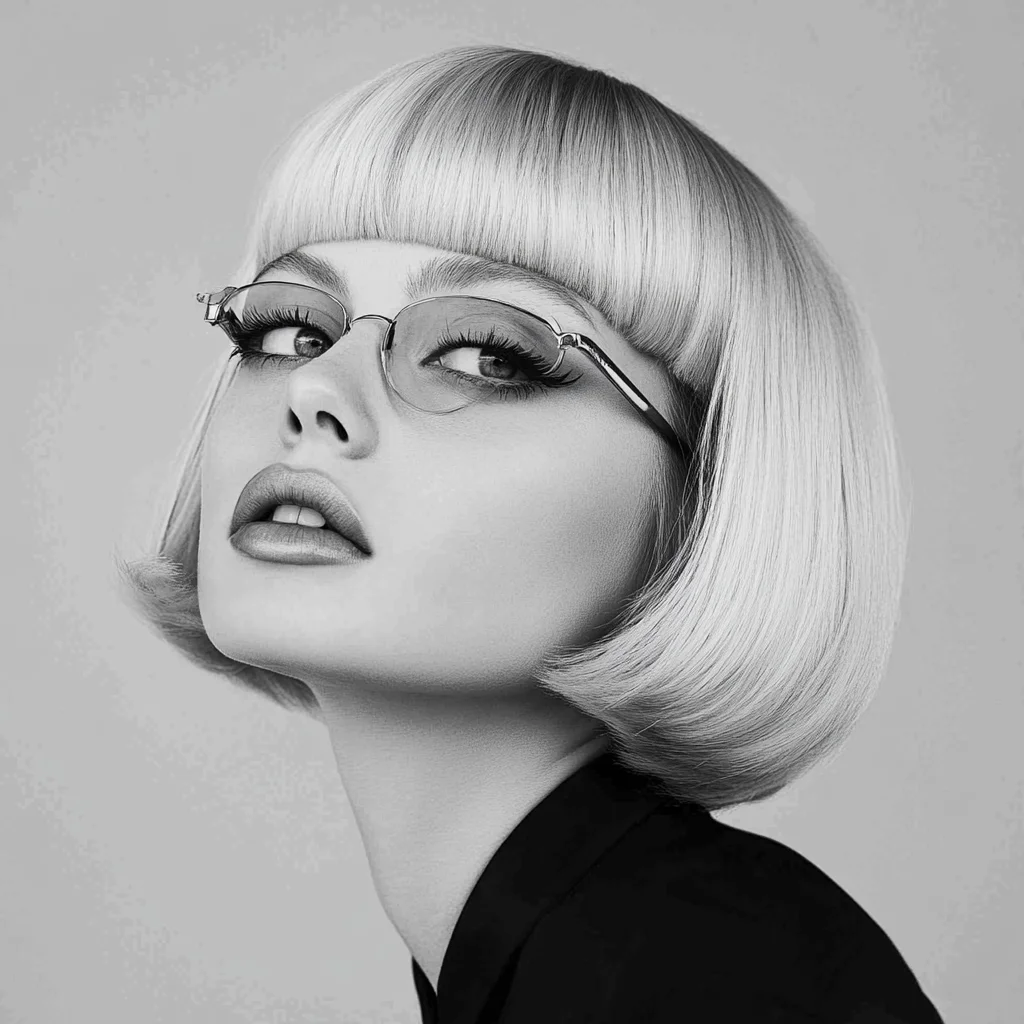 Chic Blunt Bob with Micro Bangs: The Futuristic Flair