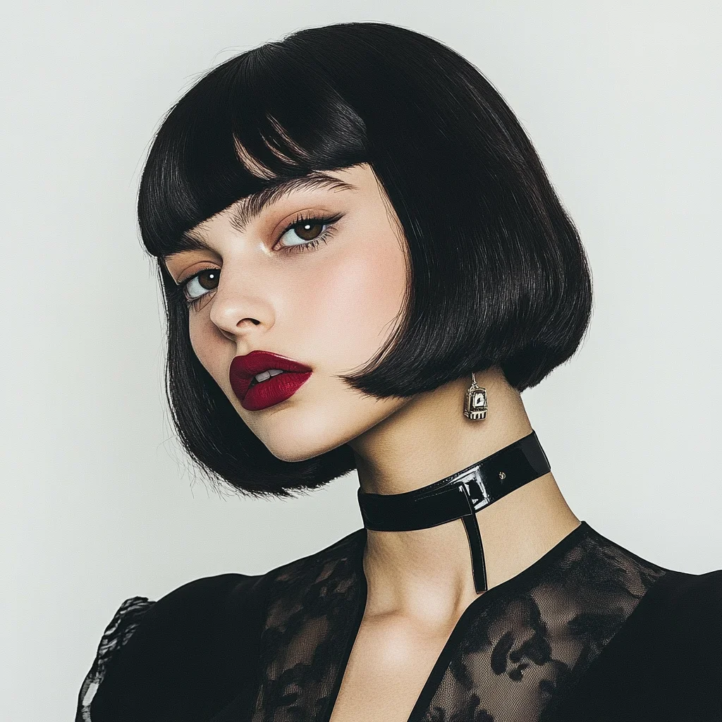 Chic Bob with Bold Bangs: A Timeless, Sophisticated Look