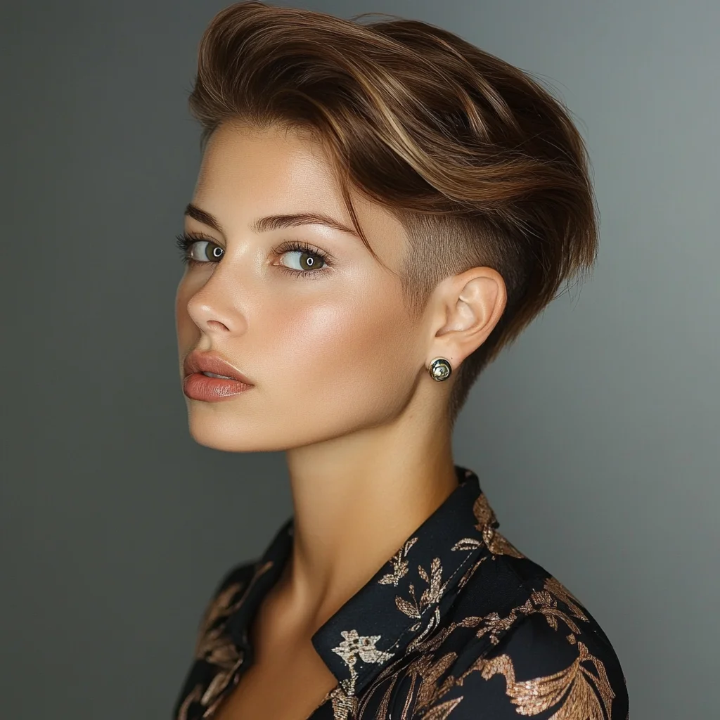 Edgy Elegance: The Modern Short Undercut with Textured Layers