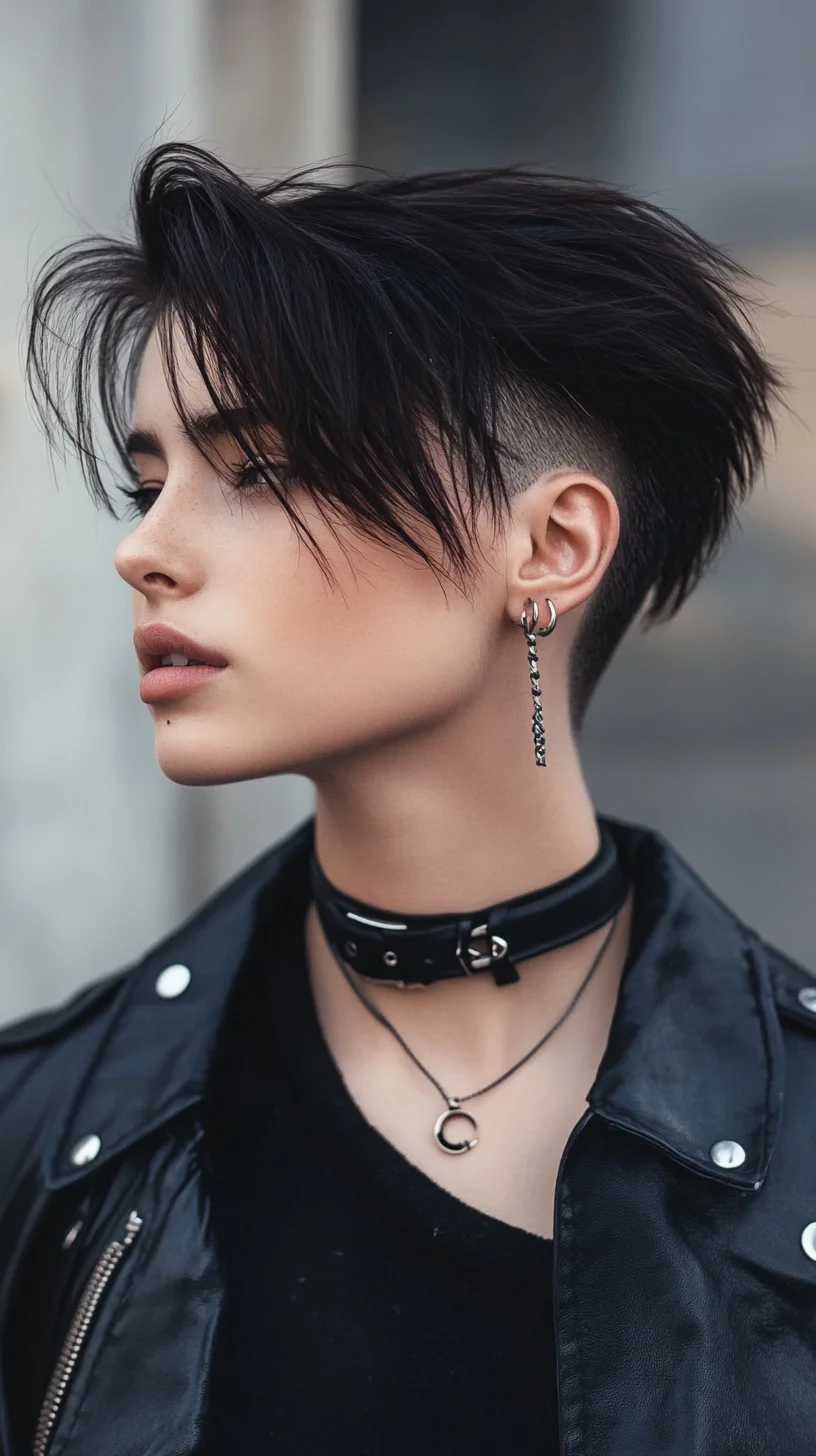 Edgy Undercut Pixie with Long Wispy Layers for a Bold Statement