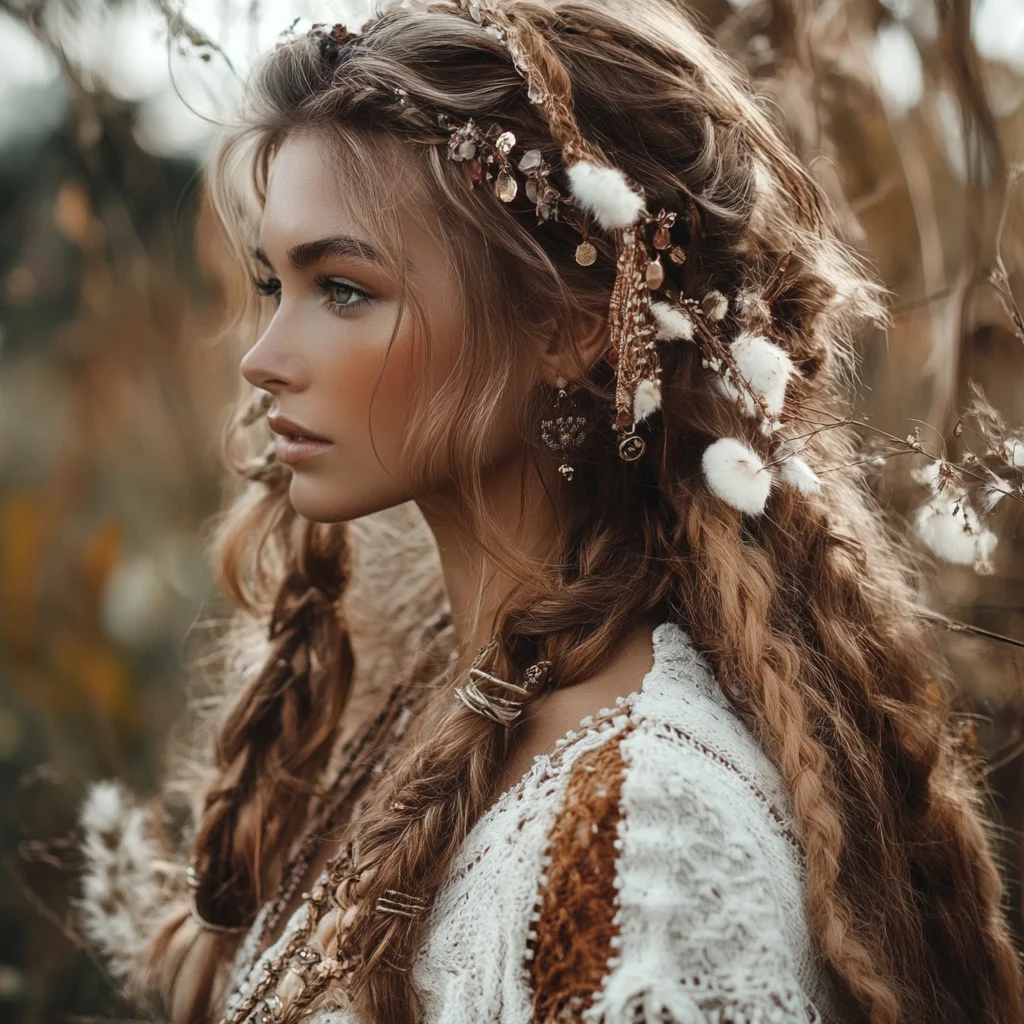 Effortless Bohemian Braids: A Whimsical and Textured Hair Statement