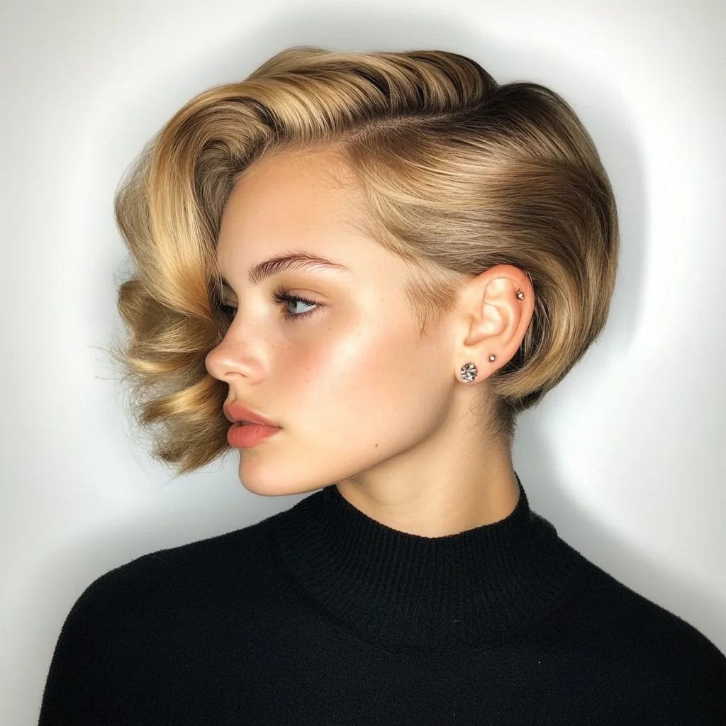 Effortless Chic: The Sleek Undercut Bob with Soft Waves