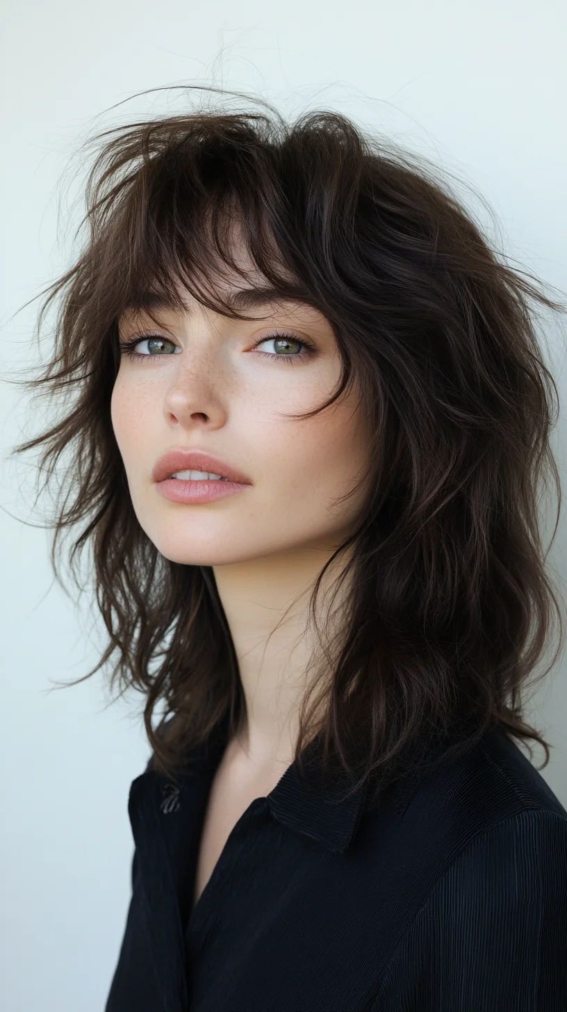 Effortless Chic: The Tousled Shag with Soft Fringe for a Modern Twist