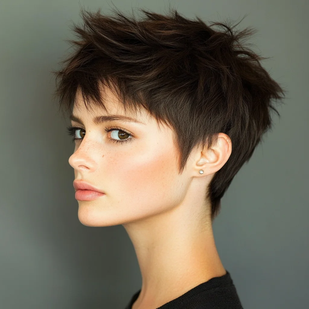 Effortless Edginess: The Stylish Textured Pixie Cut