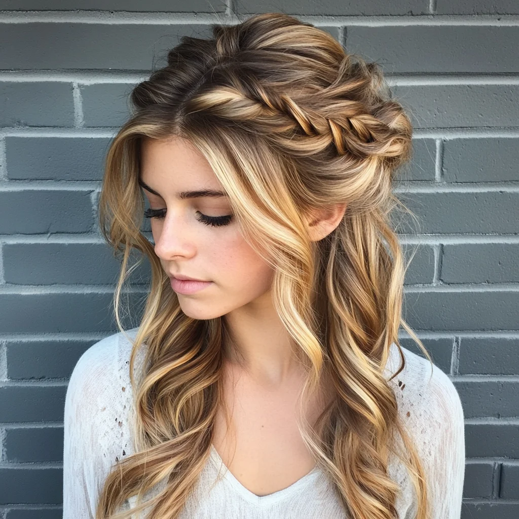 Effortless Elegance: The Braided Half-Up Hairstyle for a Touch of Romance