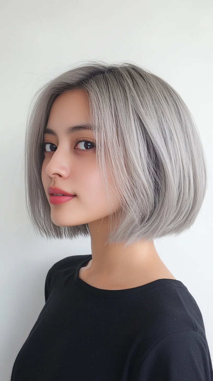 Effortless Elegance: The Chic Silver Bob Cut for Modern Aesthetics