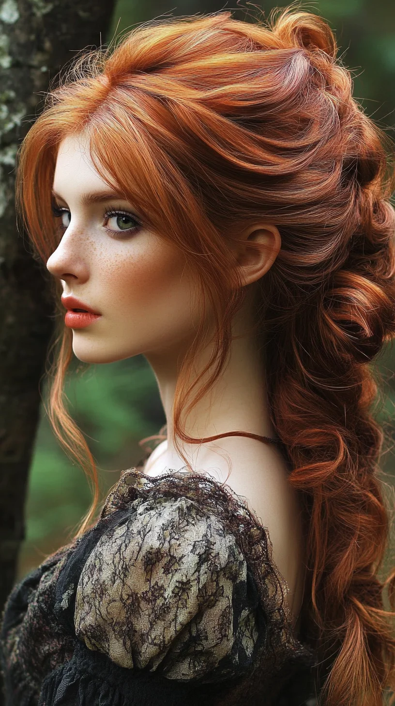 Effortless Elegance: The Enchanting Red Braided Updo