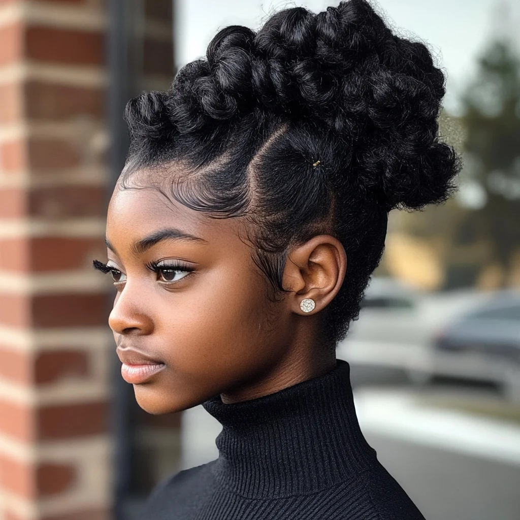 Effortless Elegance: The Perfect Puffed Bun with Defined Curls