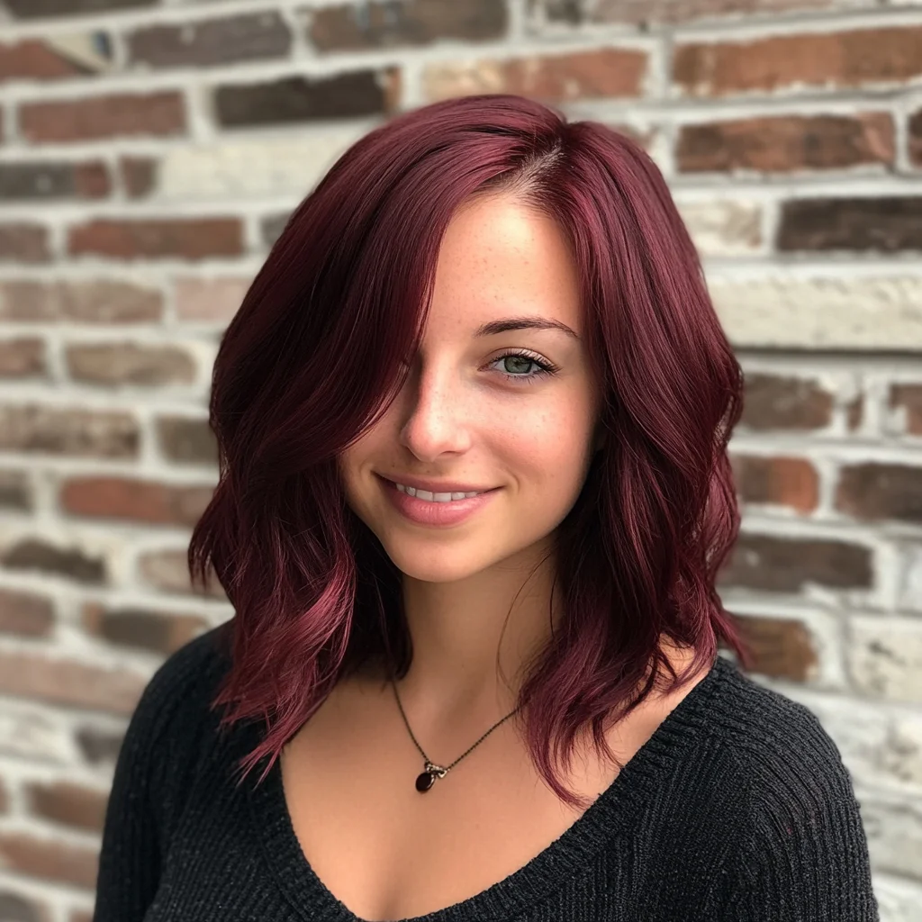 Effortless Waves with a Bold Burgundy Twist: Elevate Your Look