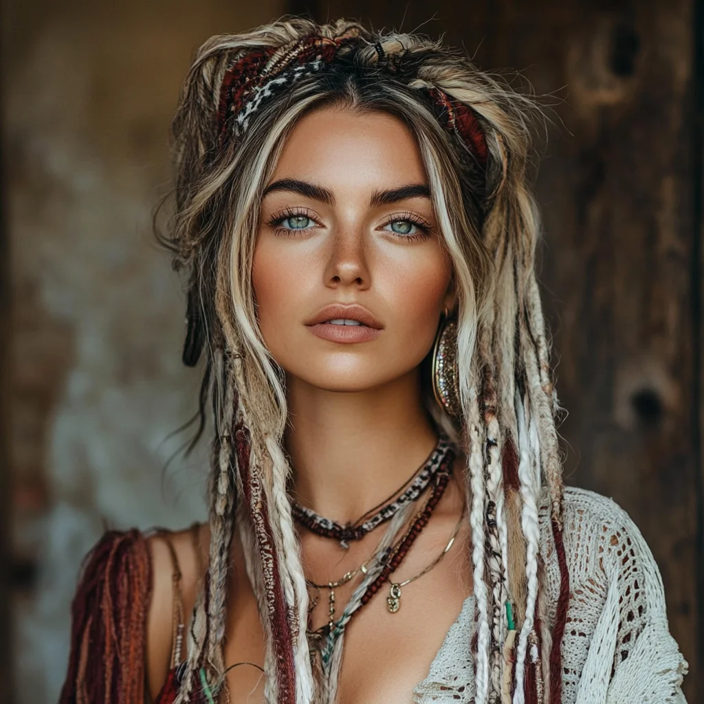 Effortlessly Bohemian: Embrace the Charm of Textured Dreadlocks