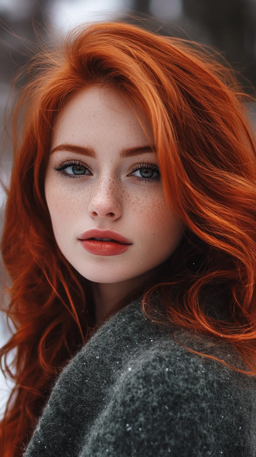 Effortlessly Bold: Embracing Vibrant Red Waves with Flawless Texture