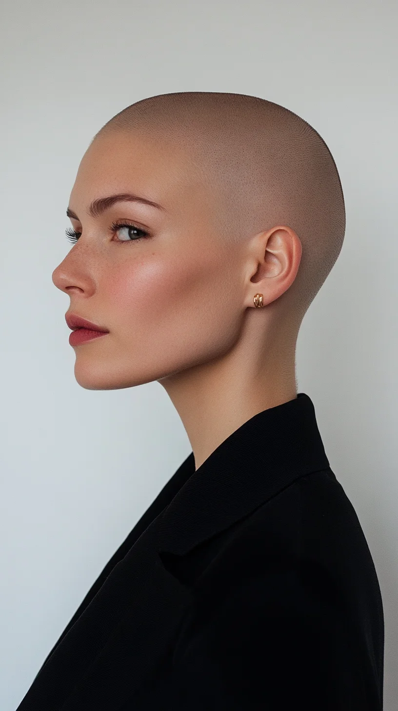 Effortlessly Bold: The Chic Elegance of a Shaved Head