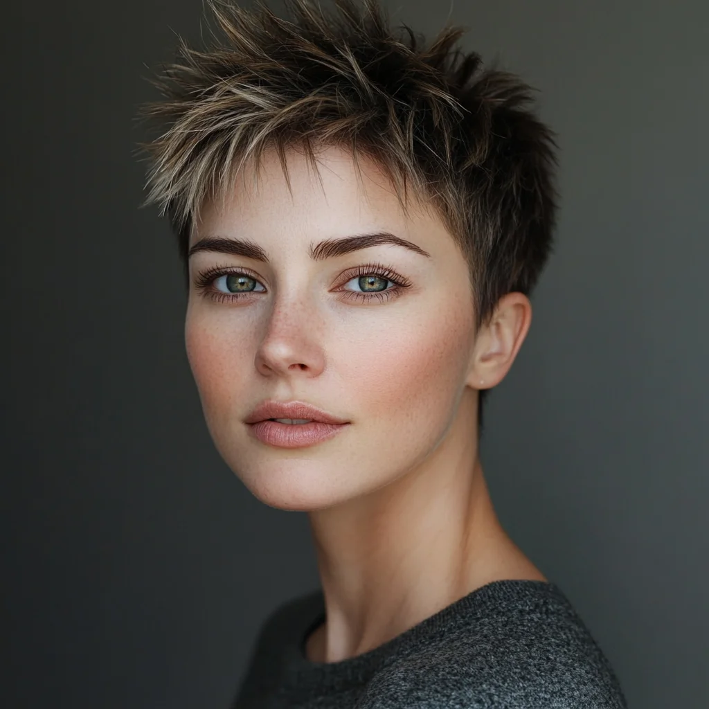 Effortlessly Chic and Edgy Pixie with Bold Texture and Highlights