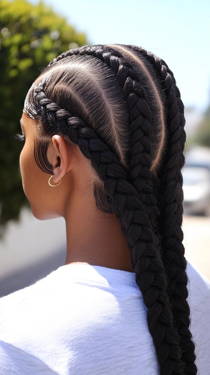 Effortlessly Chic: Bold Braids with Intricate Patterns for a Stunning Look