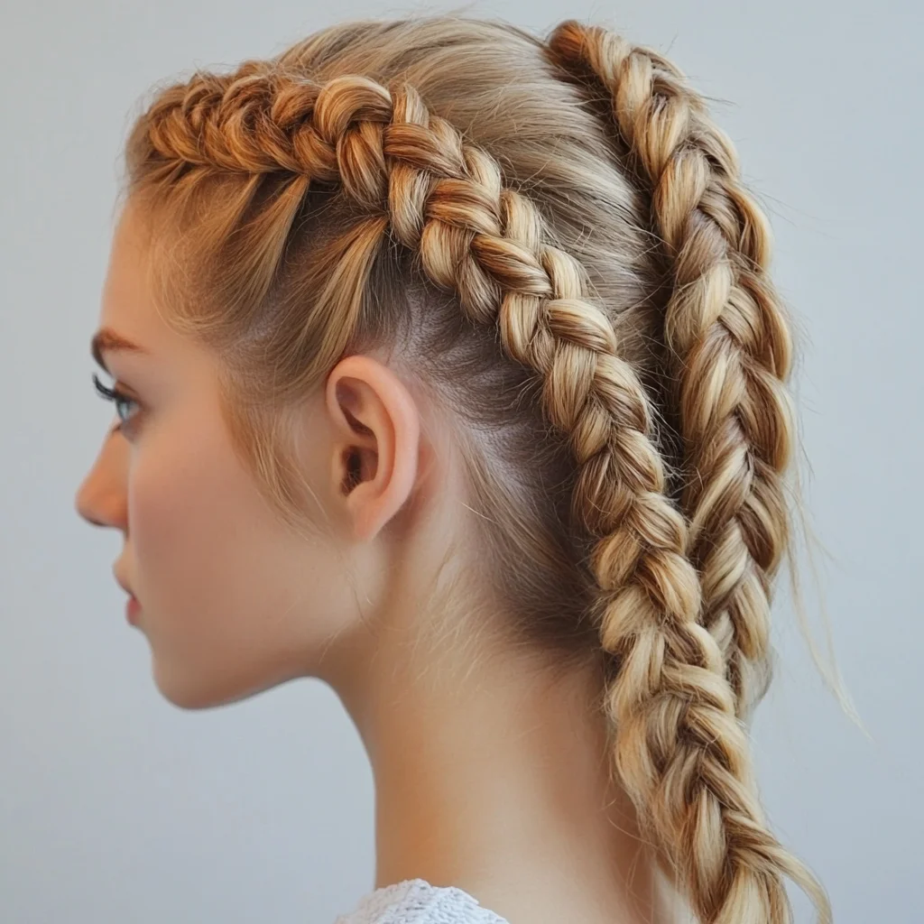 Effortlessly Chic: Double Braids for a Stylish Edge