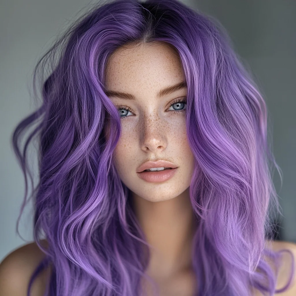 Effortlessly Chic: Embrace a Bold Lavender Wave Hairstyle