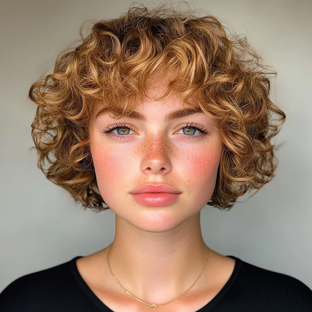 Effortlessly Chic: Embrace Soft, Bouncy Curls in a Modern Bob