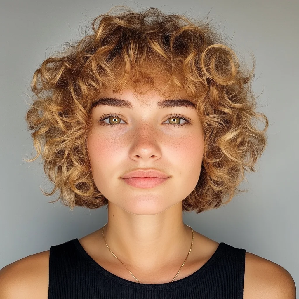 Effortlessly Chic: Embrace the Bold Beauty of Textured Curly Bobs