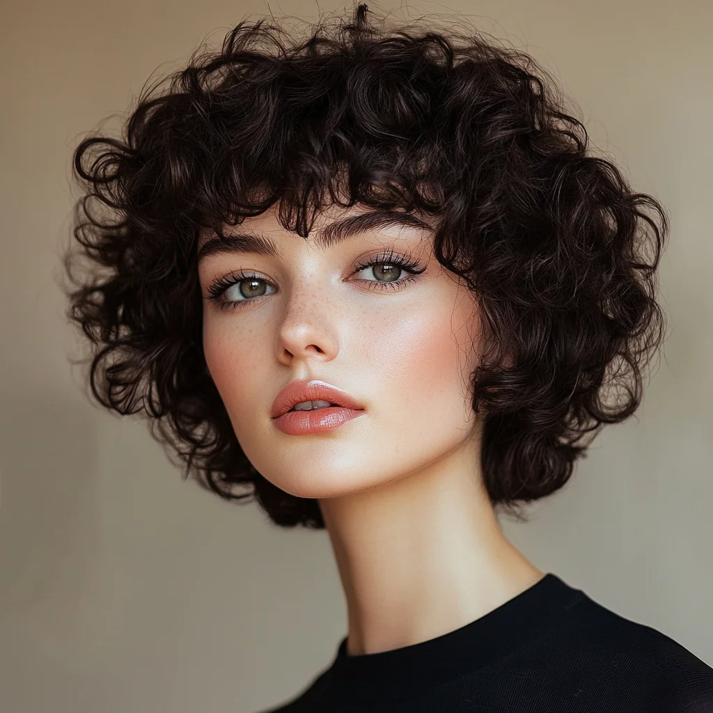 Effortlessly Chic: Embrace the Bold, Bouncy Curly Bob