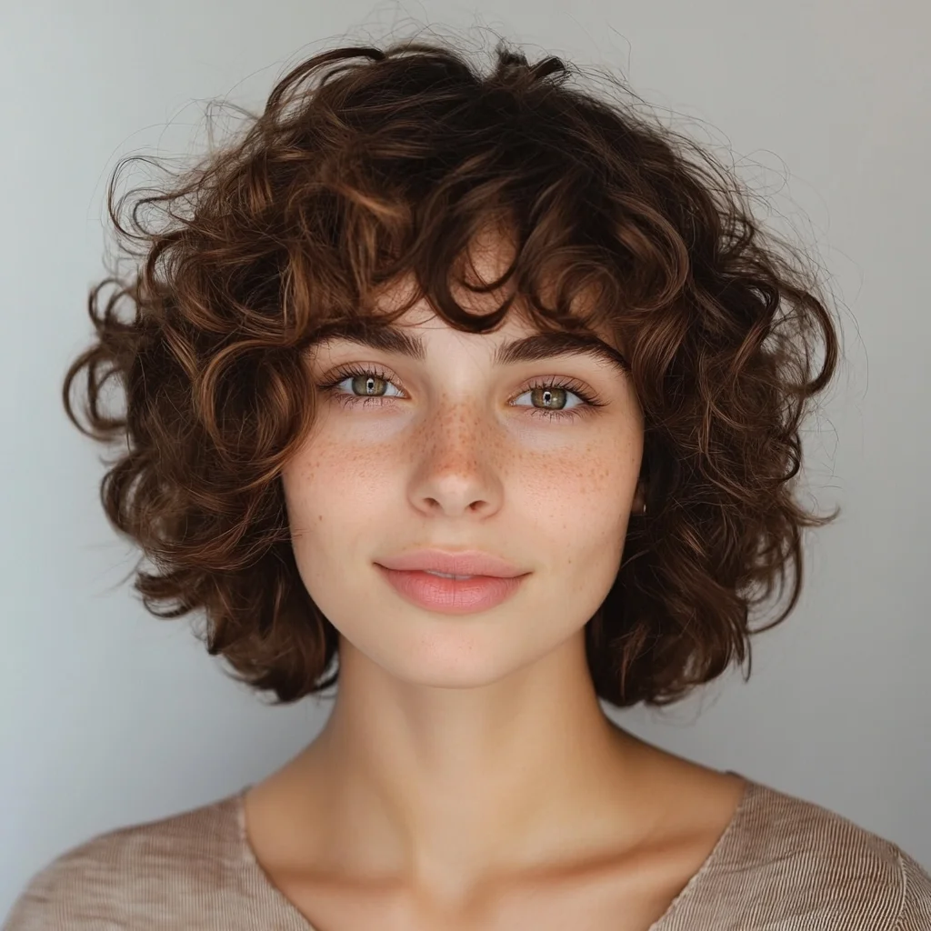 Effortlessly Chic: Embrace the Bounce with Short Curly Layers