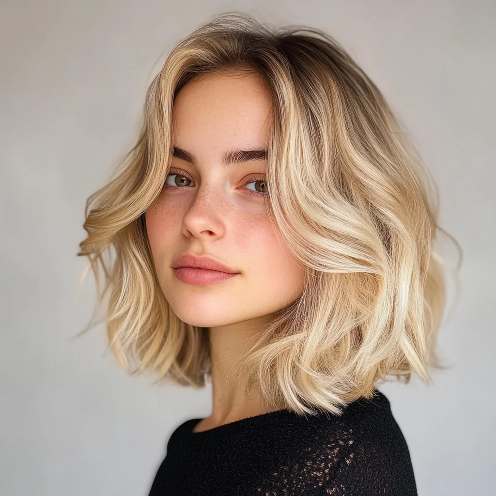 Effortlessly Chic: Embrace the Lush, Textured Waves of the Modern Lob