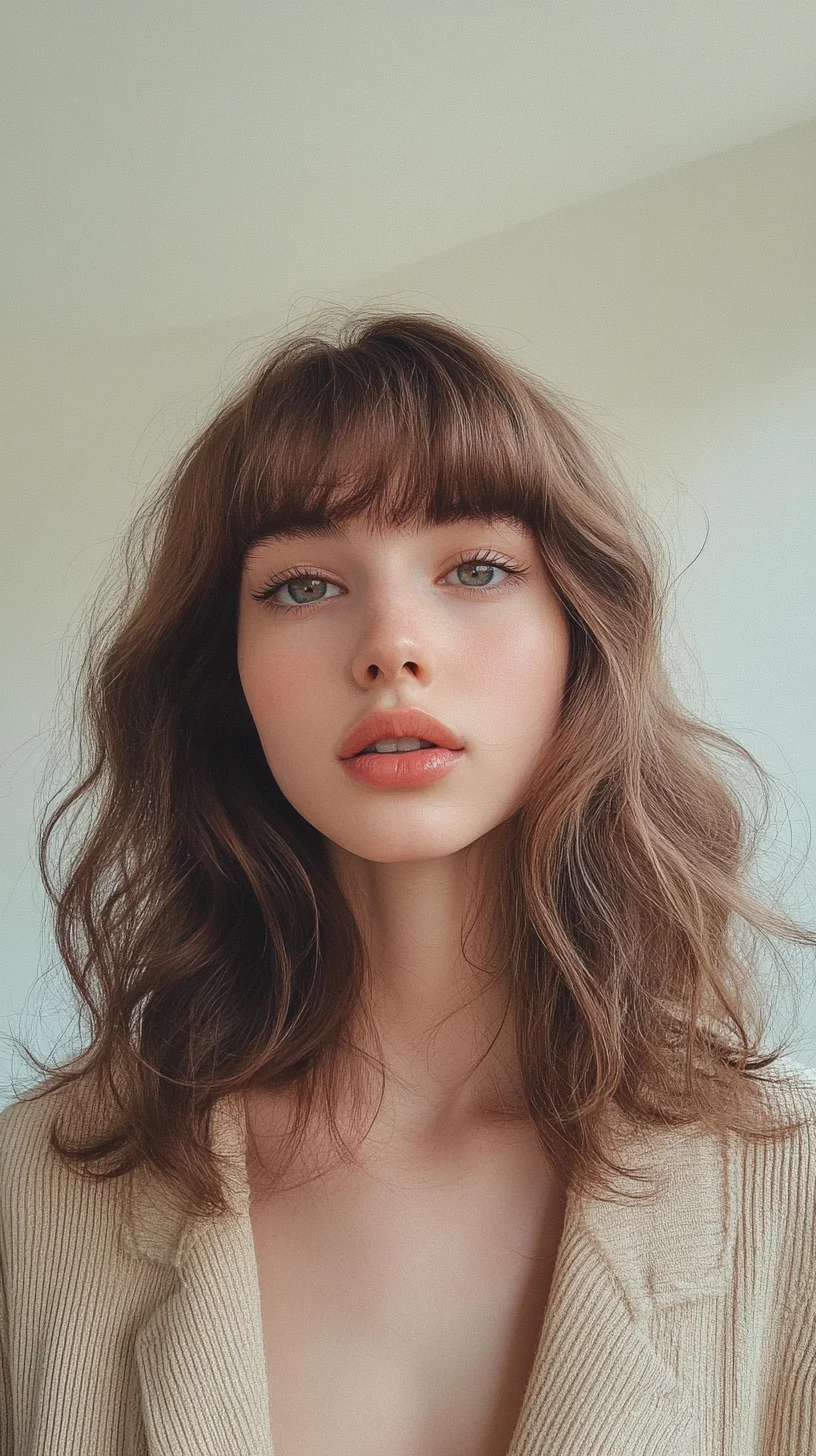 Effortlessly Chic: Embrace the Modern Shag with Soft Waves and Bangs