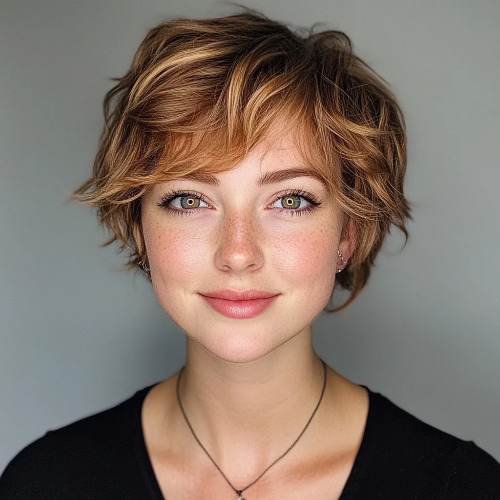 Effortlessly Chic: Embrace the Playful Texture of Short, Wavy Locks