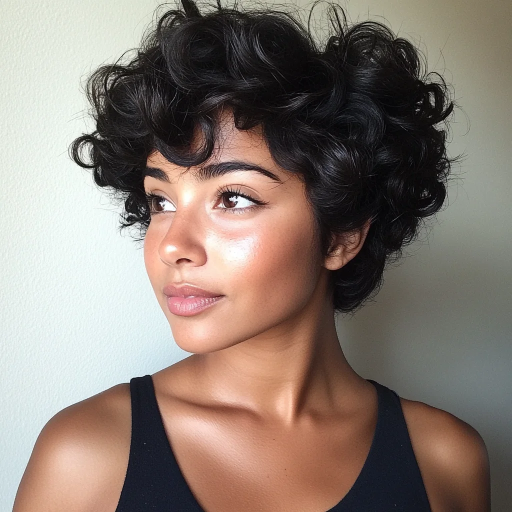 Effortlessly Chic: Embrace the Playful Volume of Curly Pixie Hair