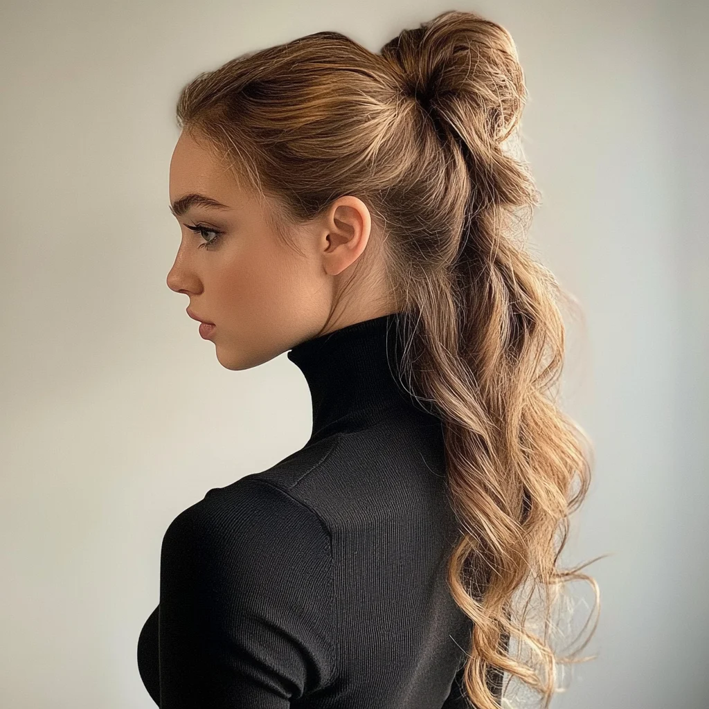 Effortlessly Chic Half-Up, Half-Down Hairstyle with Soft Waves