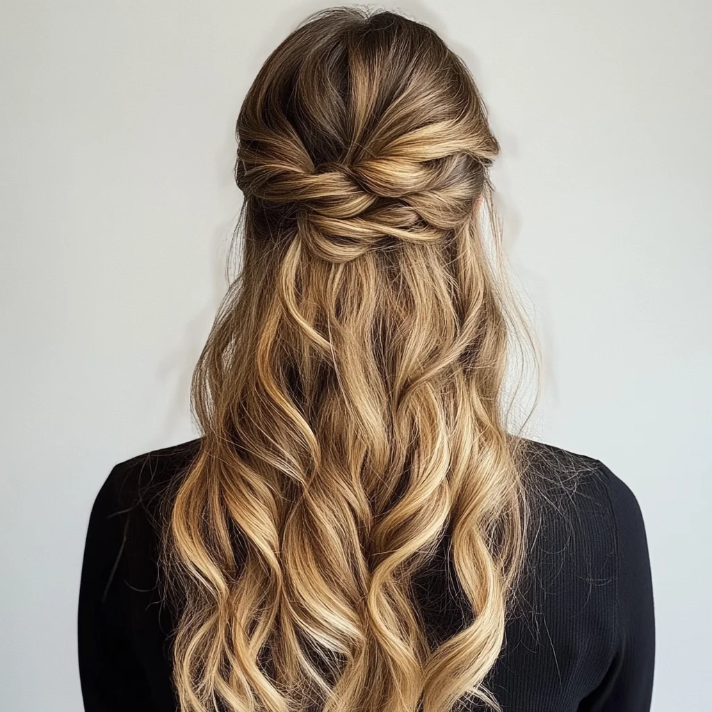 Effortlessly Chic Half-Up, Half-Down Twist for Any Occasion