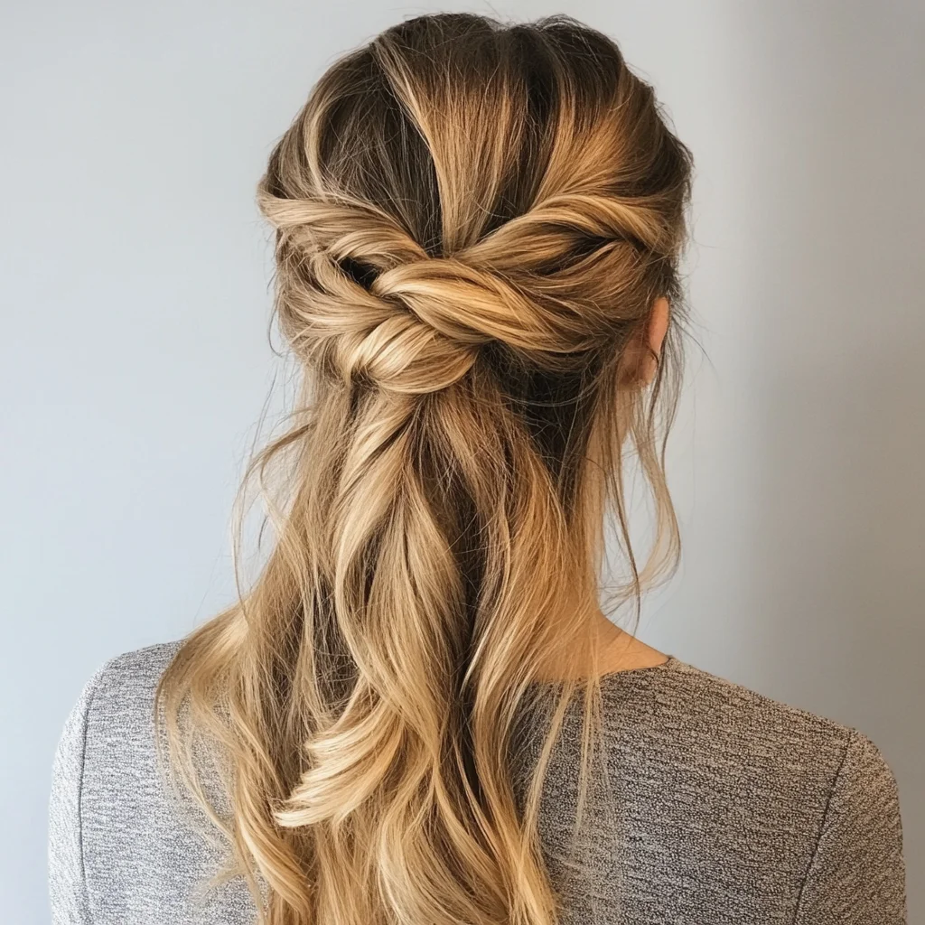 Effortlessly Chic Half-Up Knot: A Perfect Blend of Elegance and Casual Vibes