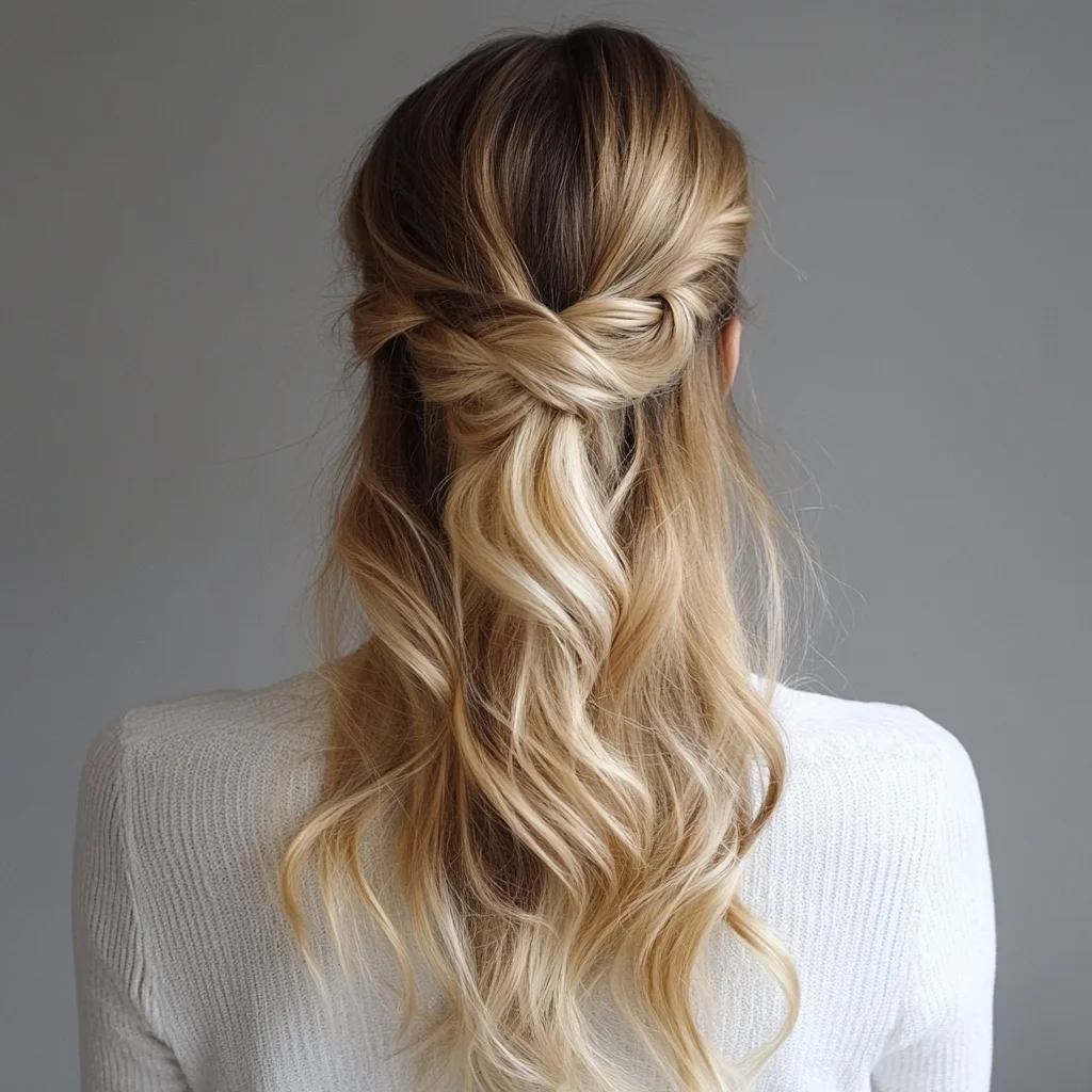 Effortlessly Chic Half-Up Twist: The Perfect Blend of Elegance and Relaxation