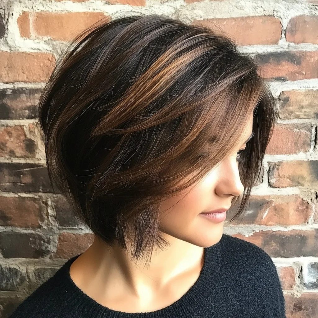 Effortlessly Chic Layered Bob with Subtle Highlights for a Modern Look