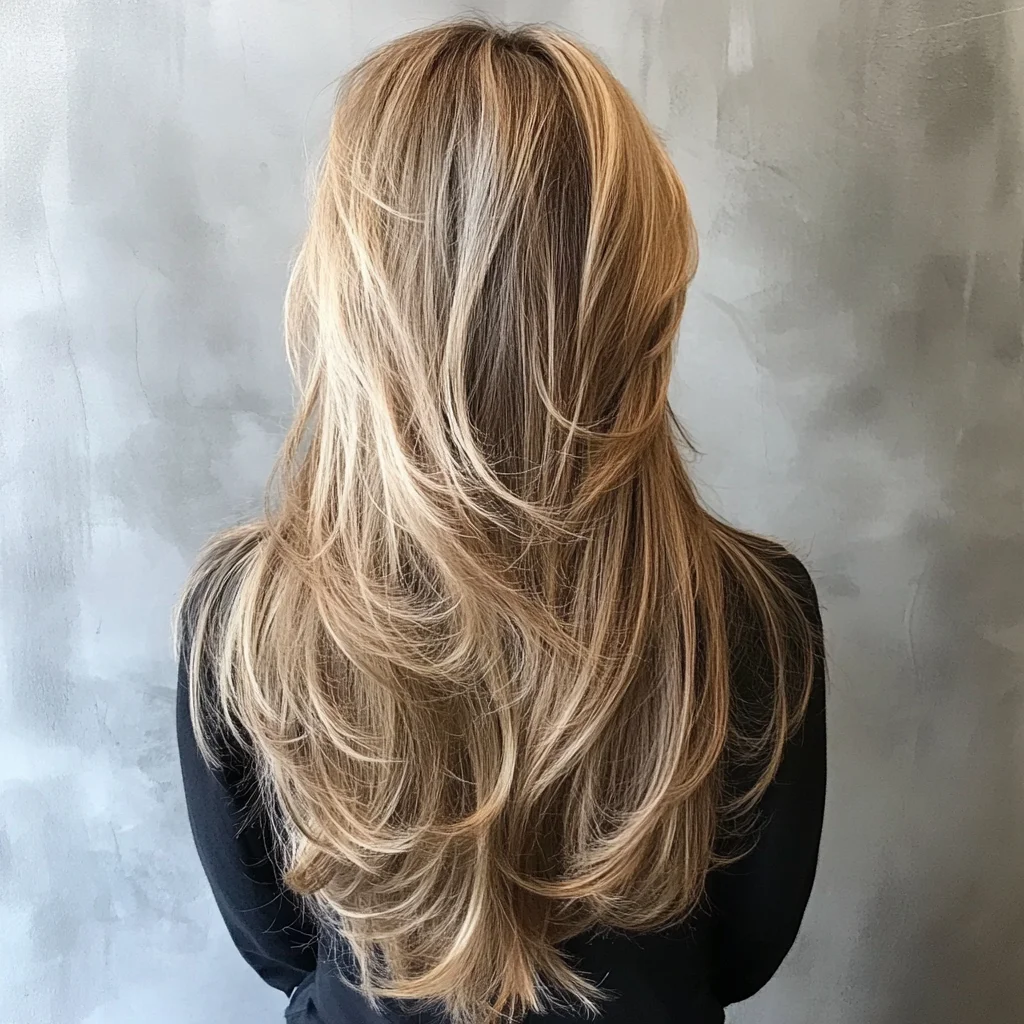 Effortlessly Chic Long Layers with Sun-Kissed Highlights