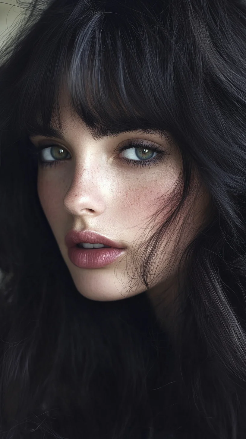 Effortlessly Chic: Long, Luscious Layers with Face-Framing Bangs