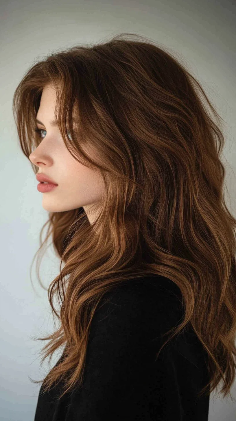 Effortlessly Chic: Loose Waves with Soft Layers for a Timeless Look