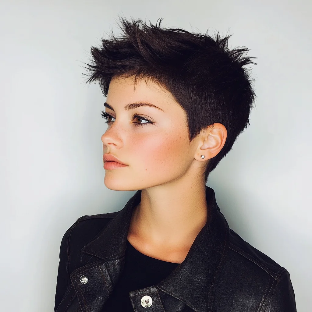 Effortlessly Chic Pixie Cut with Bold Texture and Volume