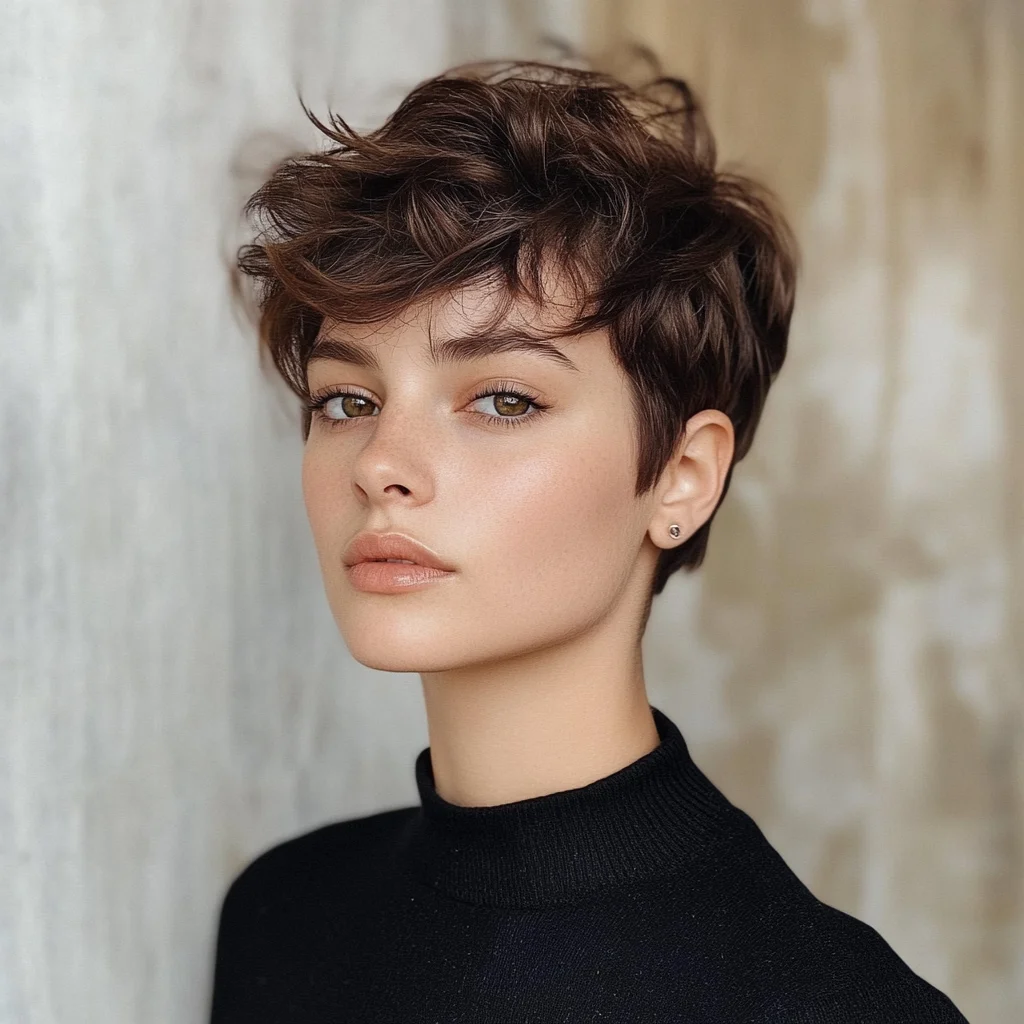 Effortlessly Chic Pixie Cut with Textured Layers