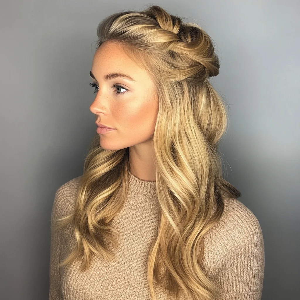 Effortlessly Chic: Romantic Braided Half-Up Hairstyle for Every Occasion