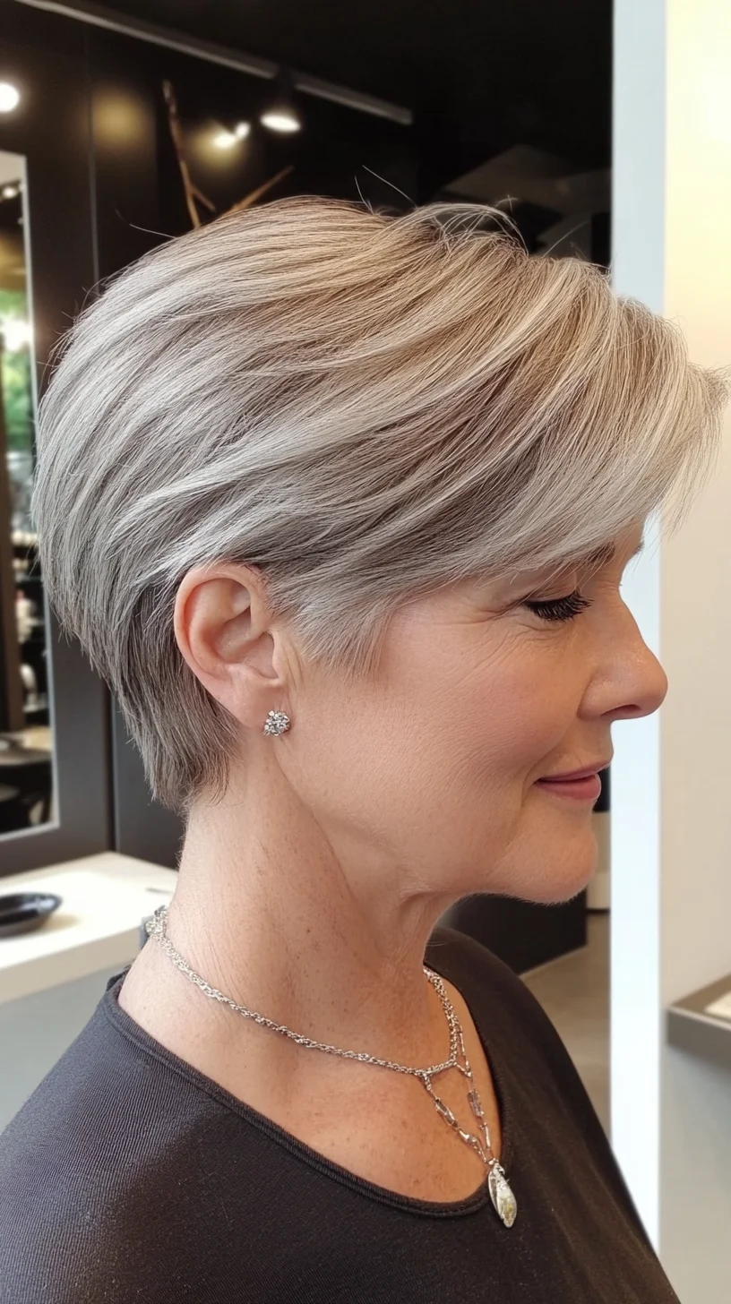 Effortlessly Chic: Sleek Short Haircut with Luminous Highlights