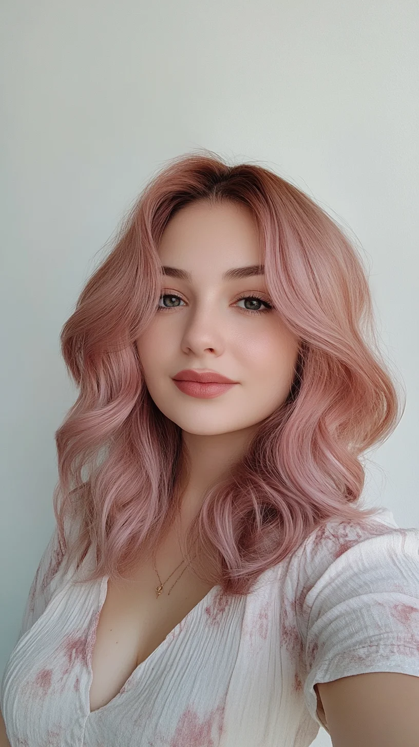 Effortlessly Chic: Soft Pink Waves for a Trendy Yet Timeless Look