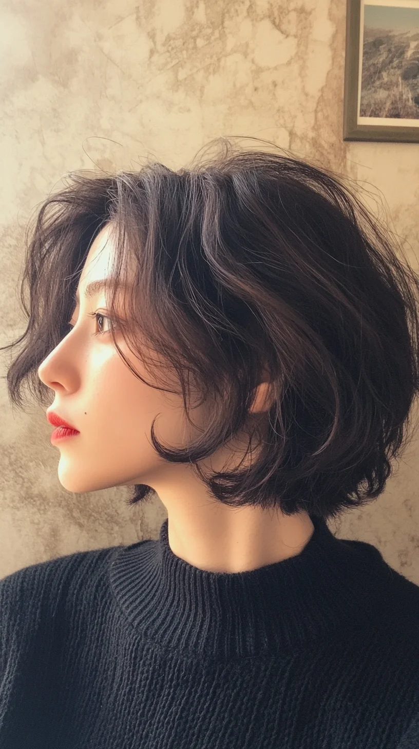 Effortlessly Chic Textured Bob with Subtle Waves