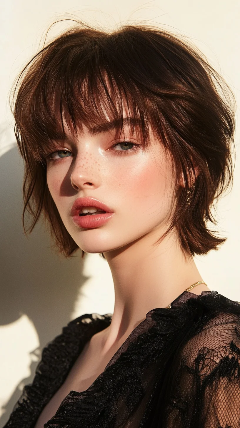 Effortlessly Chic Textured Bob with Wispy Highlights