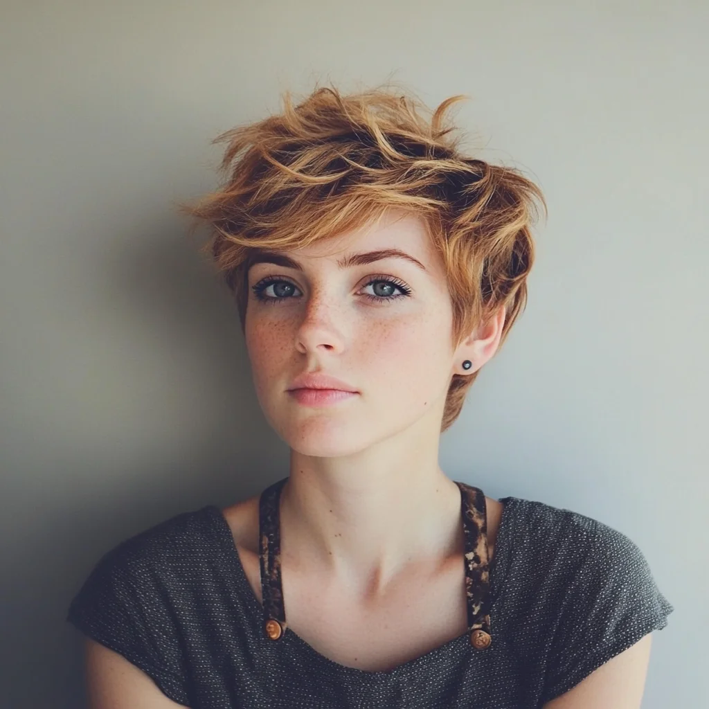 Effortlessly Chic Textured Pixie: A Bold Statement for Modern Heads